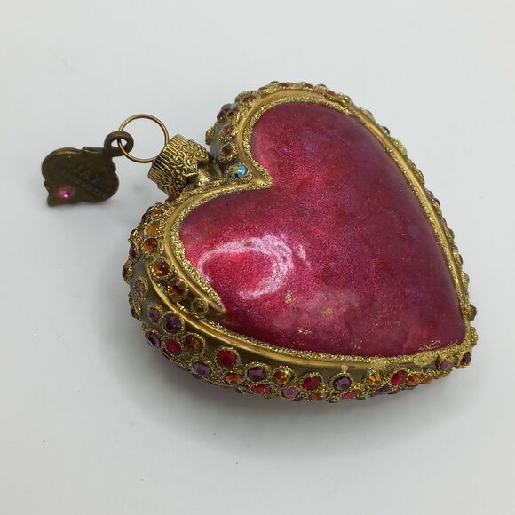 Jeweled Heart Ornament by Jay Strongwater Glass with Crystals - Picture 3 of 16
